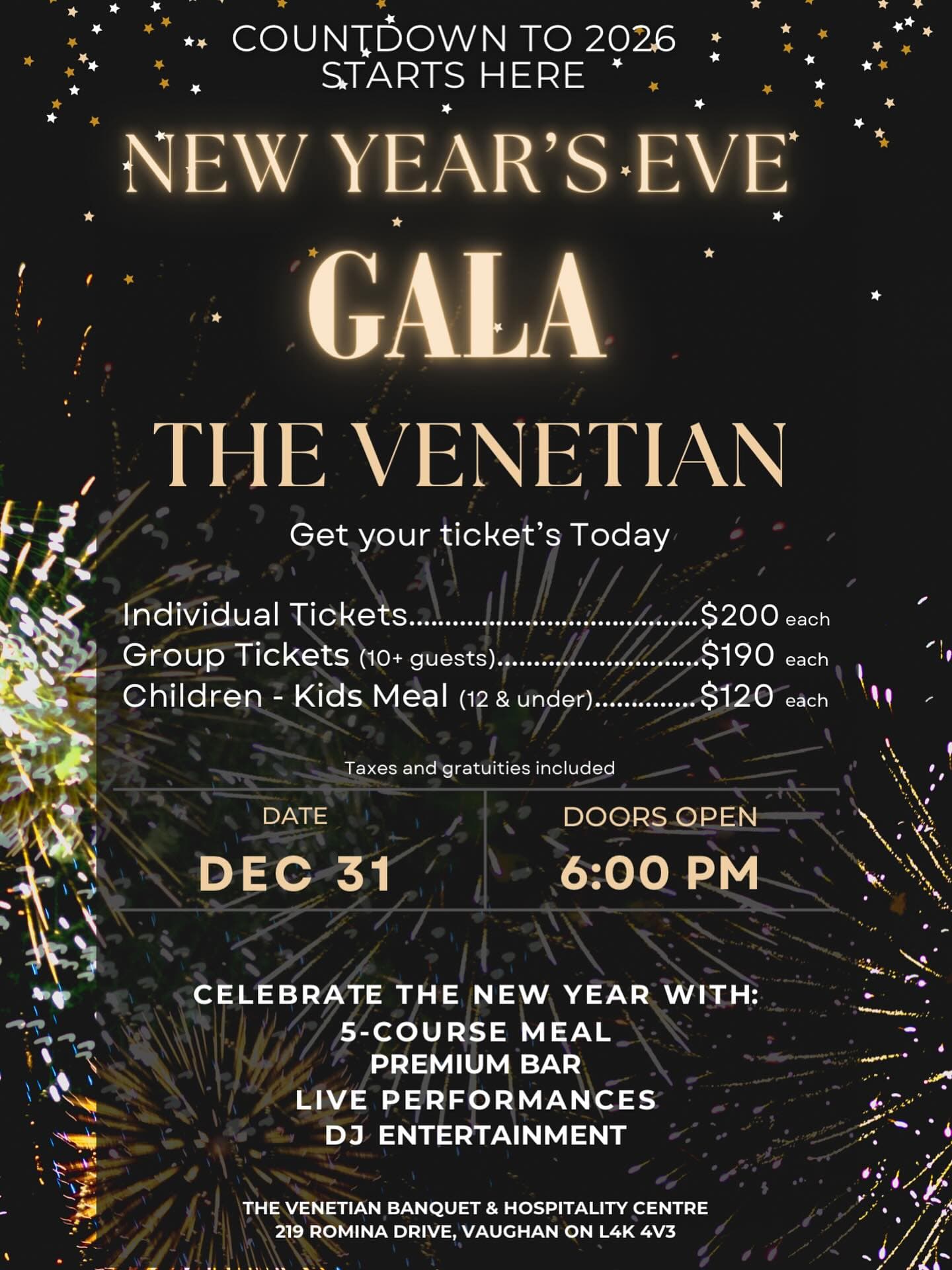 ✨ 𝑹𝒊𝒏𝒈 𝒊𝒏 2026 𝒂𝒕 𝒕𝒉𝒆 𝒃𝒆𝒔𝒕 𝑵𝒆𝒘 𝒀𝒆𝒂𝒓’𝒔 𝑬𝒗𝒆 𝒑𝒂𝒓𝒕𝒚 𝒊𝒏 𝒕𝒉𝒆 𝒄𝒊𝒕𝒚! 🎉 𝑫𝒐𝒏’𝒕 𝒎𝒊𝒔𝒔 𝒕𝒉𝒆 𝒄𝒐𝒖𝒏𝒕𝒅𝒐𝒘𝒏, 𝒕𝒉𝒆 𝒗𝒊𝒃𝒆𝒔, 𝒂𝒏𝒅 𝒕𝒉𝒆 𝒄𝒆𝒍𝒆𝒃𝒓𝒂𝒕𝒊𝒐𝒏 𝒐𝒇 𝒕𝒉𝒆 𝒚𝒆𝒂𝒓 — 𝒕𝒊𝒄𝒌𝒆𝒕𝒔 𝒂𝒓𝒆 𝒐𝒏 𝒔𝒂𝒍𝒆 𝒏𝒐𝒘! 🥂
#𝑵𝒀𝑬2026 #𝑵𝒆𝒘𝒀𝒆𝒂𝒓𝒔𝑬𝒗𝒆𝑷𝒂𝒓𝒕𝒚 #𝑪𝒐𝒖𝒏𝒕𝒅𝒐𝒘𝒏𝑻𝒐𝑴𝒊𝒅𝒏𝒊𝒈𝒉𝒕